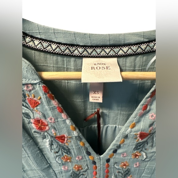 Knox Rose Teal Floral Embroidered Dress~ NWT ~ Size XS - Picture 4 of 4